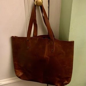 Love 41 large leather tote in tobacco.  Full grain leather.